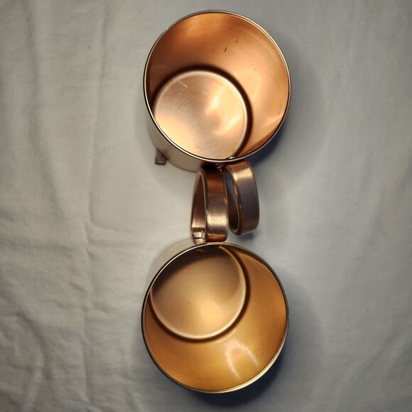 Smirnoff Vodka Moscow Mule Mugs Set of 2 Copper Tone Barware Holiday Cocktail - Picture 4 of 9